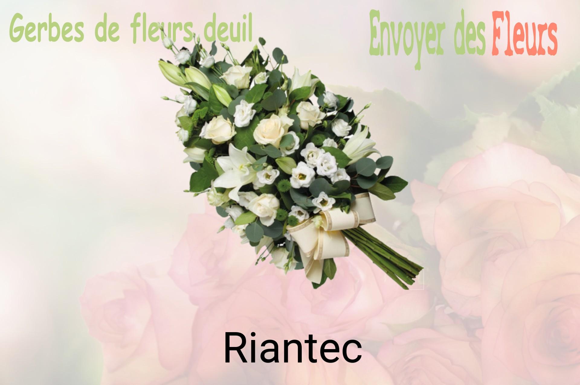 Gerbe de fleurs de deuil livrée à Riantec